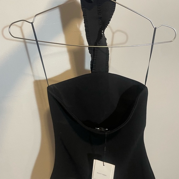 Zara Black Halter Top with Gold Buttons - Picture 3 of 7